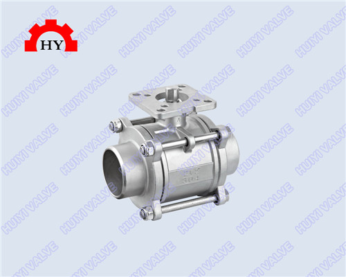 3-pc butt weld ball valve with mounting pad